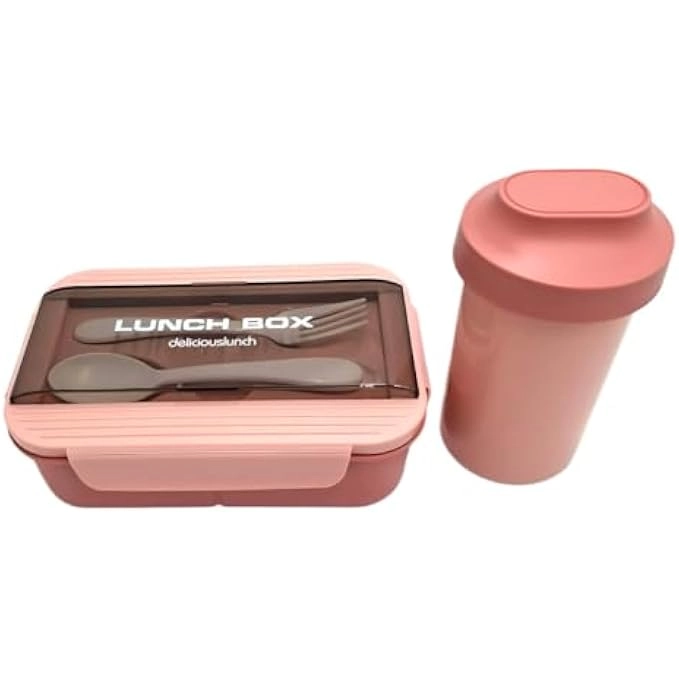 Lunch Box with Bottle Set - Pink