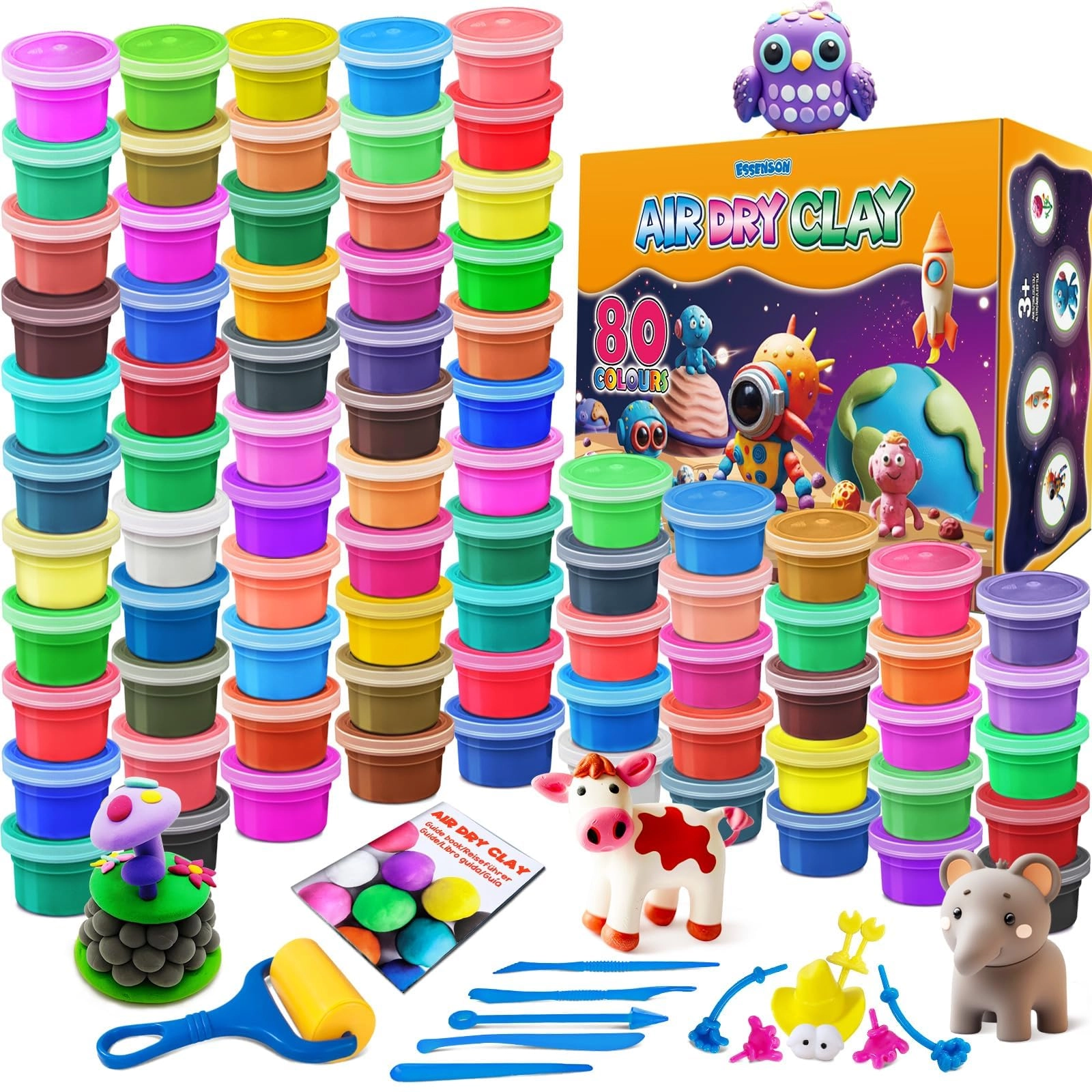 ESSENSON Air Dry Clay - 80 Colors Modeling Magic