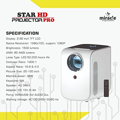 StarHD Pro - 1500 lumens 1280 x 768