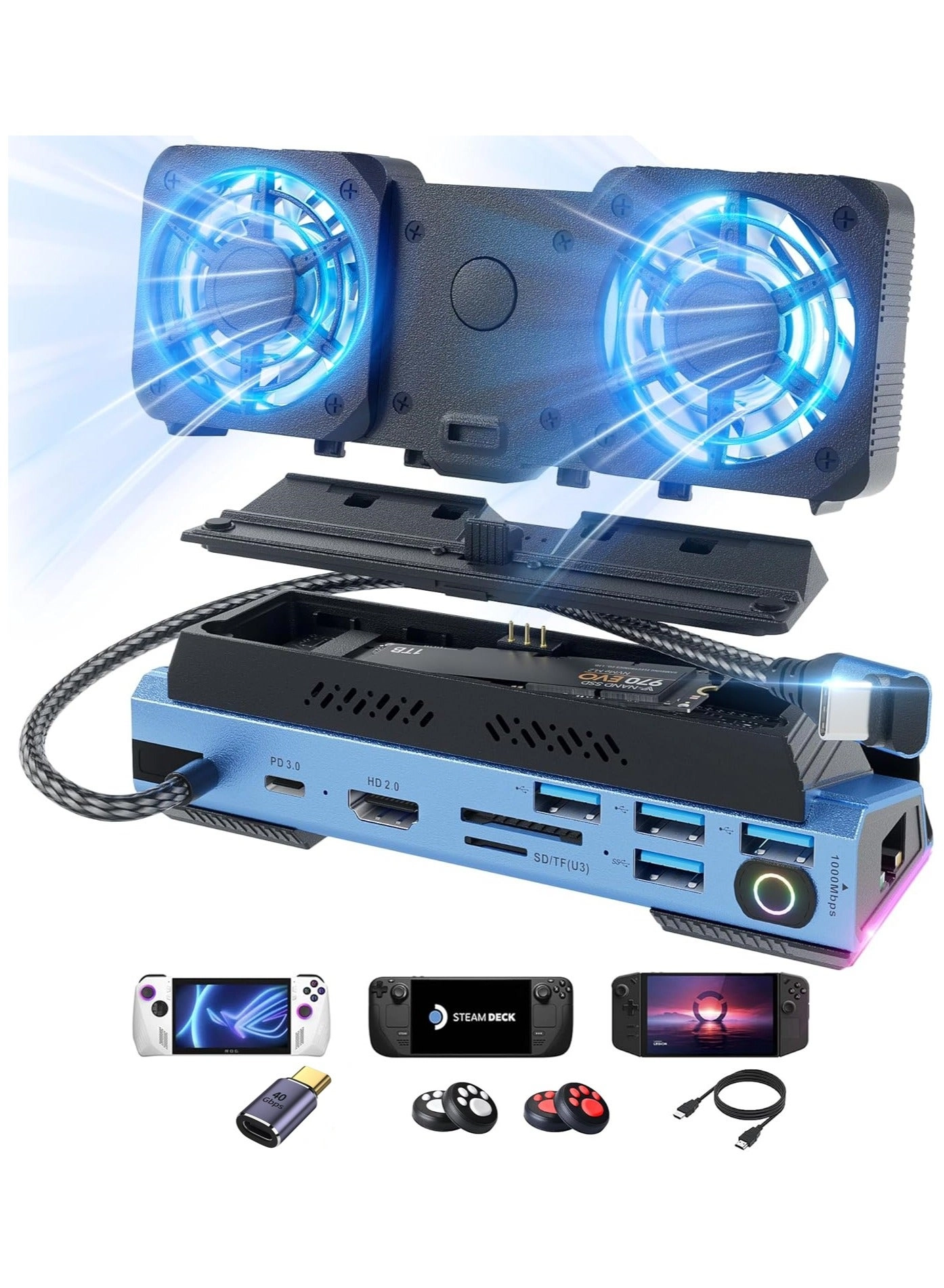 Docking Station - Steam Deck Rog Ally Switch Legion Go Tablet Smartphone