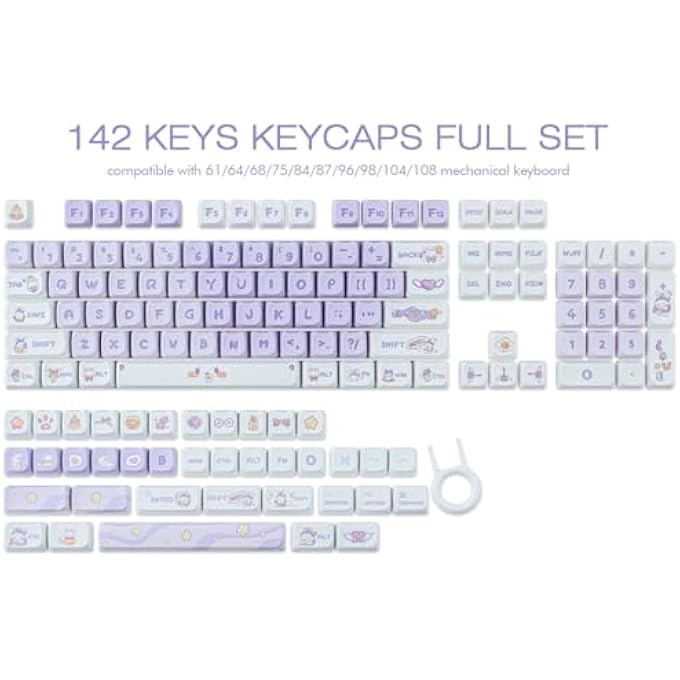 PBT KEYCAPS - 140 Keys Pink MAO Profile