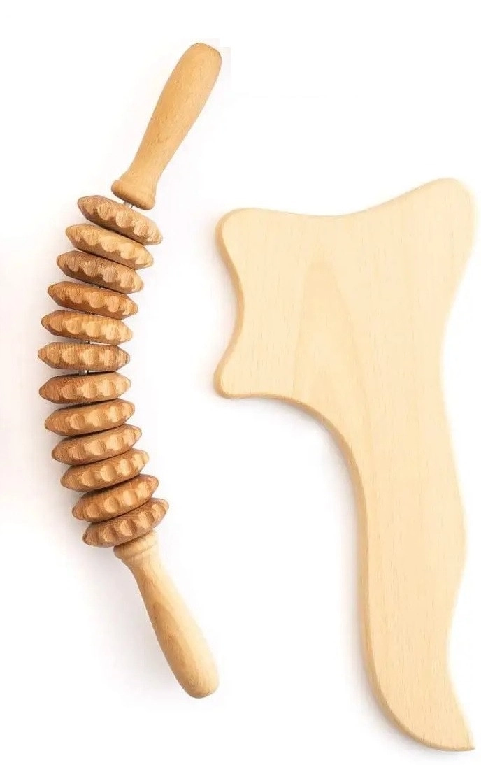 KayoHubb Maderotherapy Massage Set - Multi-Functional Wood Anti-Cellulite