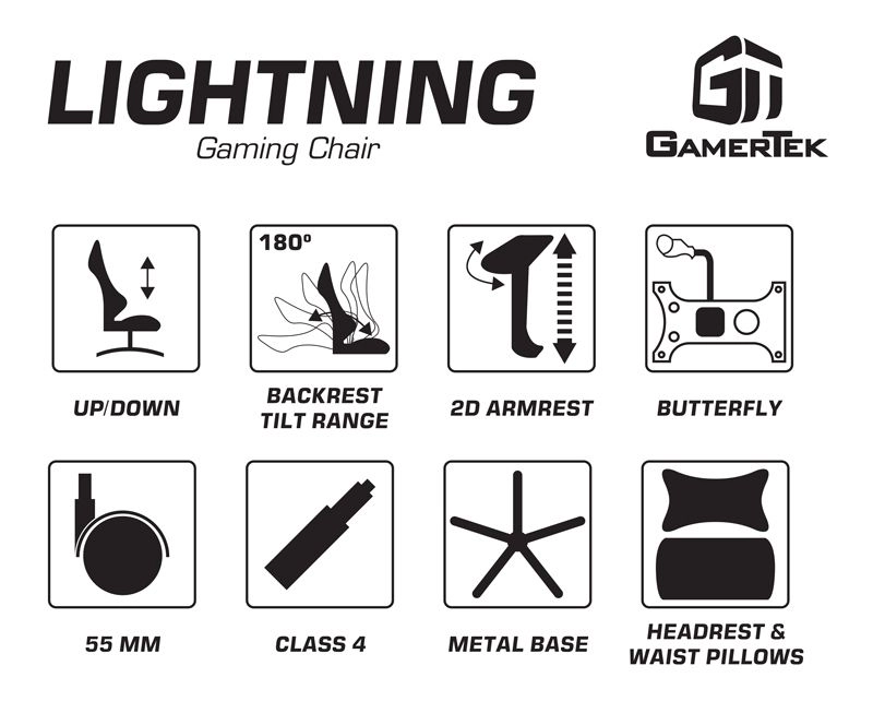 Lightning RGB - Gaming Chair 150KG Green & Black