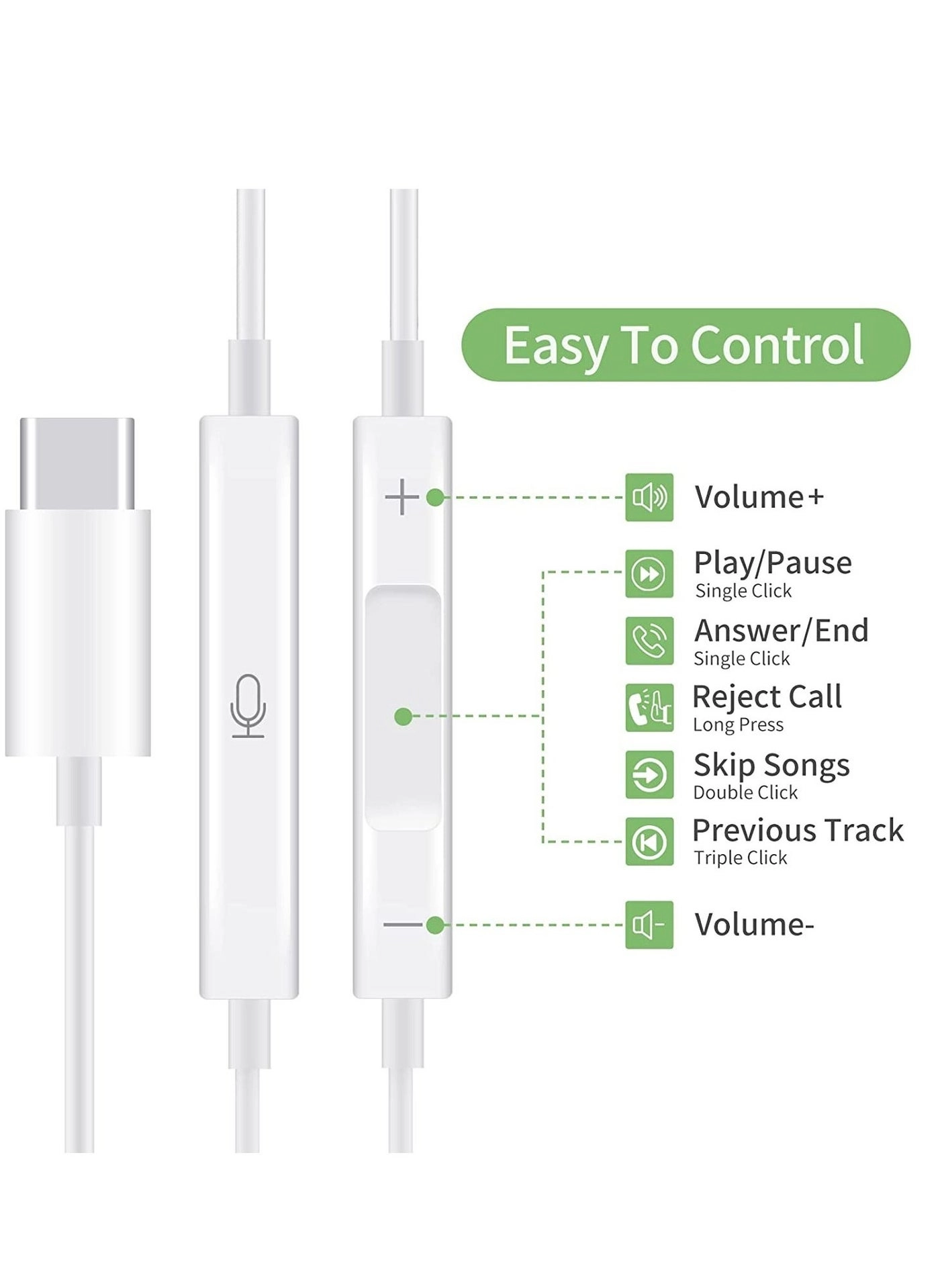 Type-C Earphones Wired Earphone