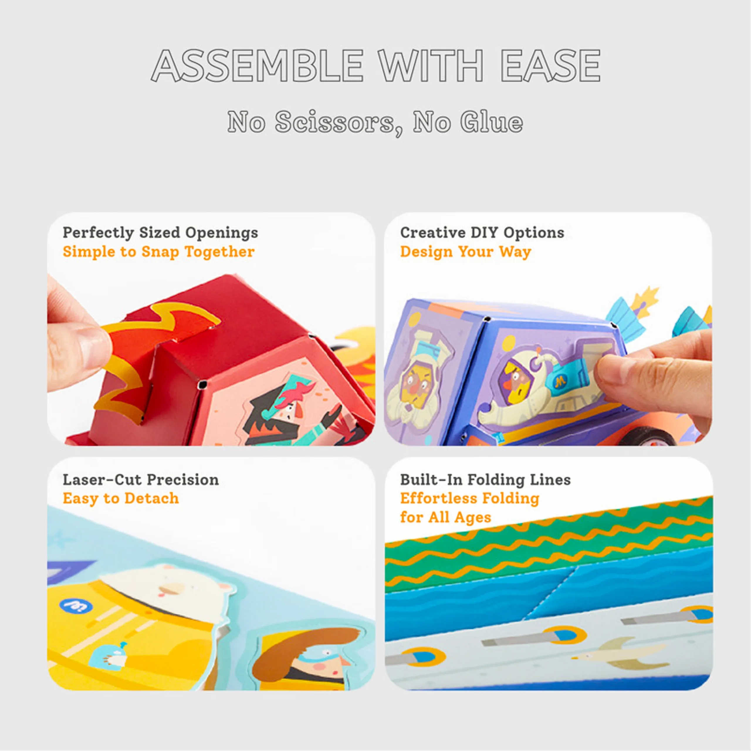 Paper Craft DIY Kit - Windmill Kingdom - No scissors or glue Includes stickers & decals
