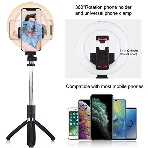 Selfie Ring Light - 5.0 inch Tripod Rechargeable Dimmable