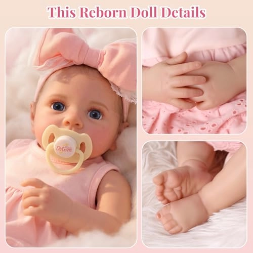 Reborn Baby Doll - 17-Inch Soft Cloth Body Sleeping Ages 3+