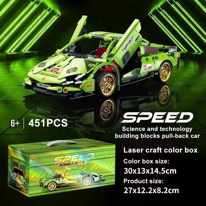 motorized sport car building block set - Plastic