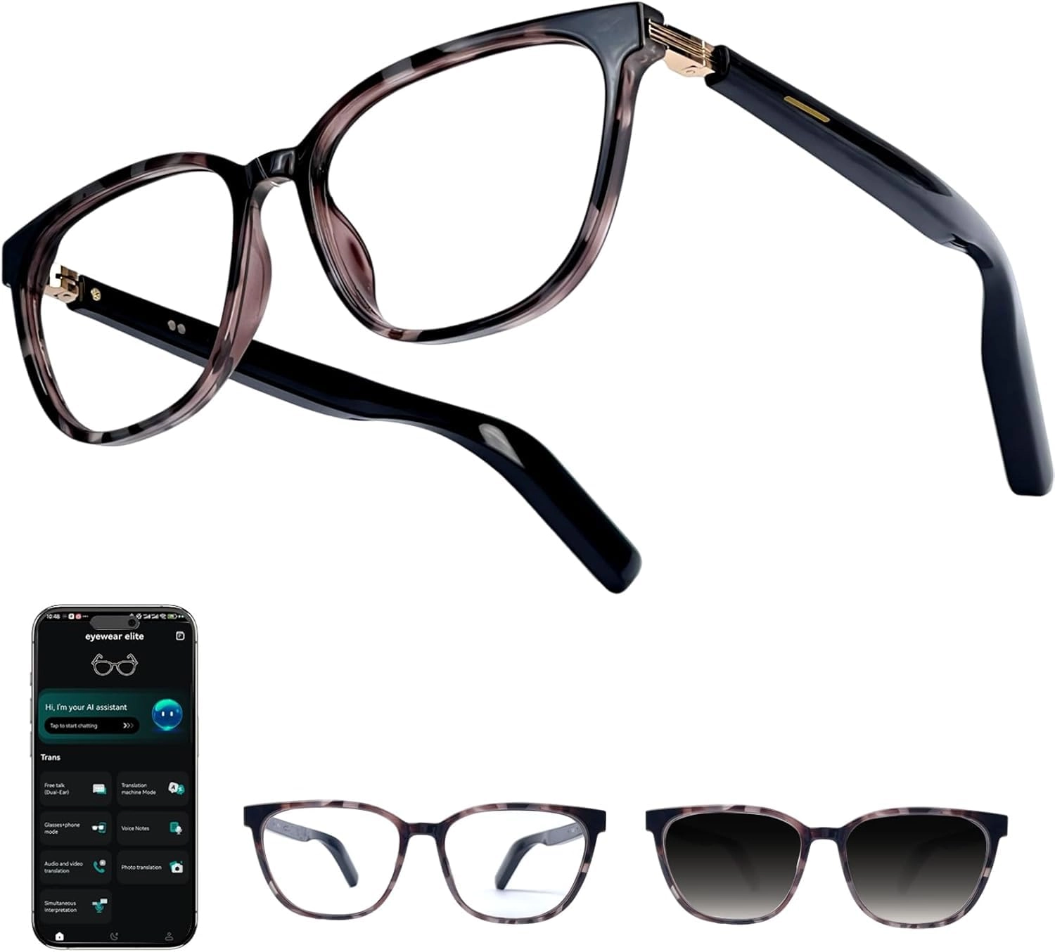 Ai Smart Glasses - Chat GPT Bluetooth Translation