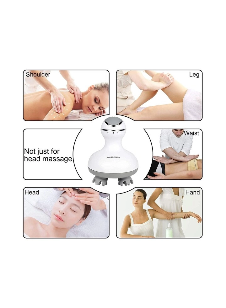 Electric Scalp Massager - Cordless 4 Replacement Massage Heads
