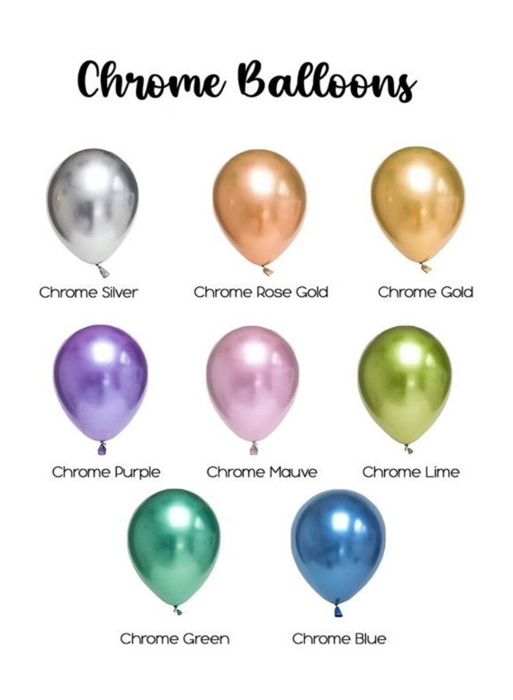 Metallic Chrome Balloons - 50 Pcs Party