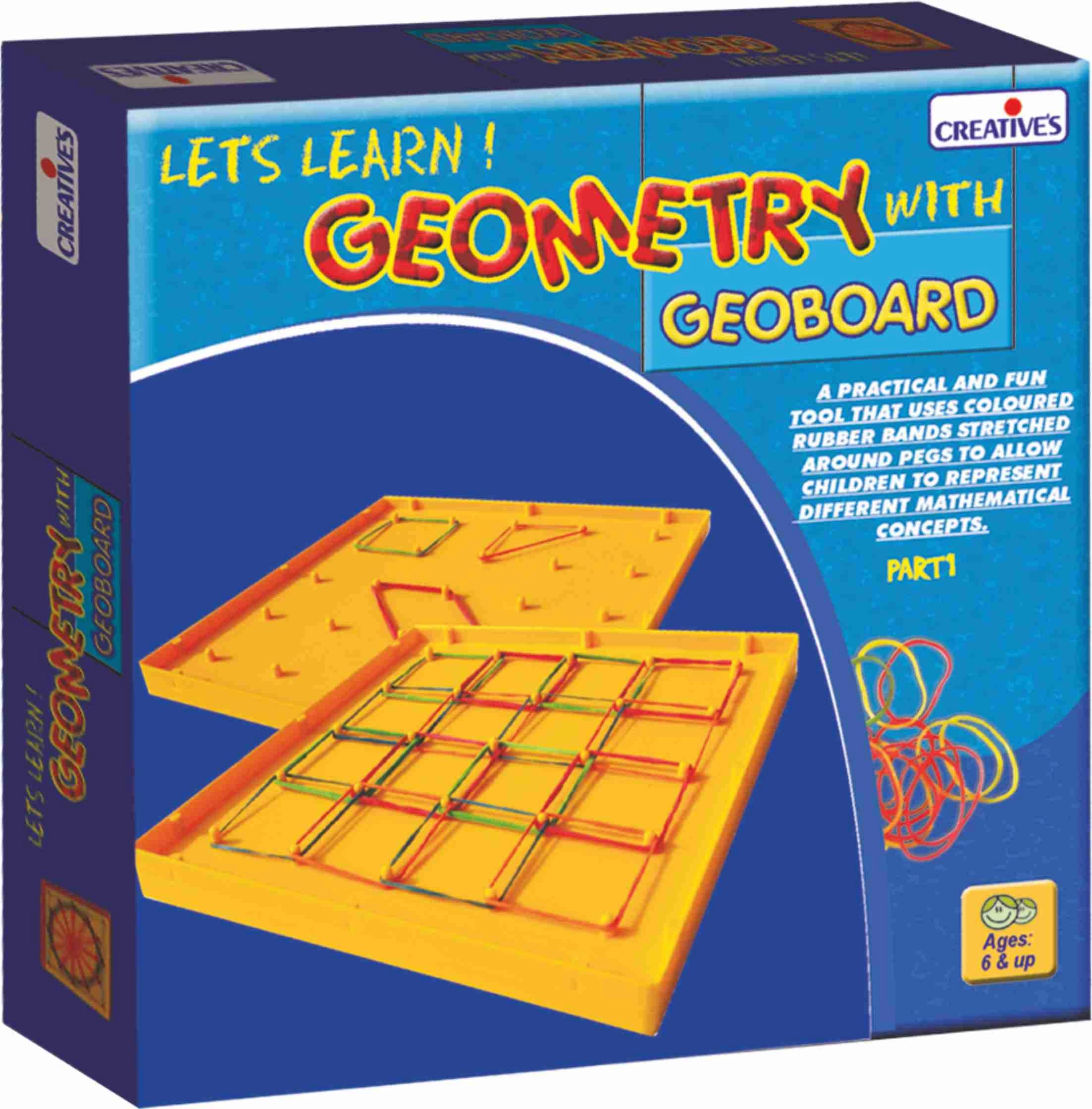 Creative's Let’s Learn Geometry With Geoboard Board Game - 6 years and up 24 pieces