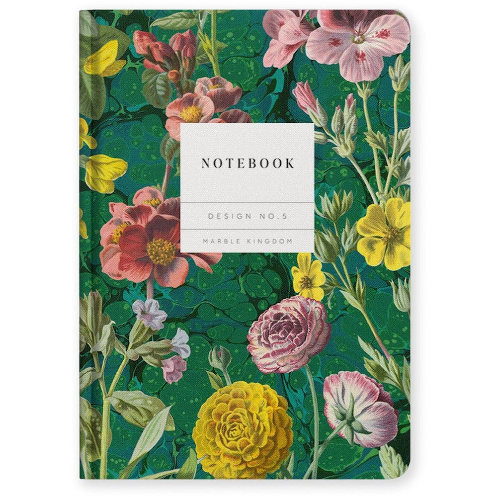 Ohh Deer Marble Botanical Premium Notebook A5 Hardcover 192 Pages
