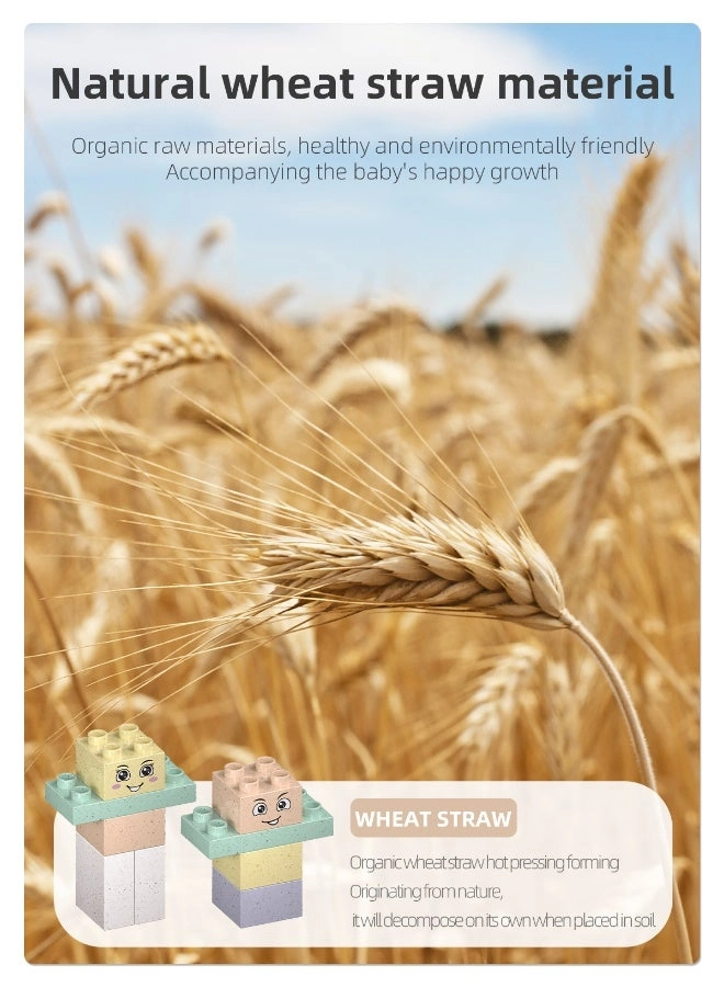 Large Particle Straw Building Blocks - Eco-friendly straw Parent-child assembly