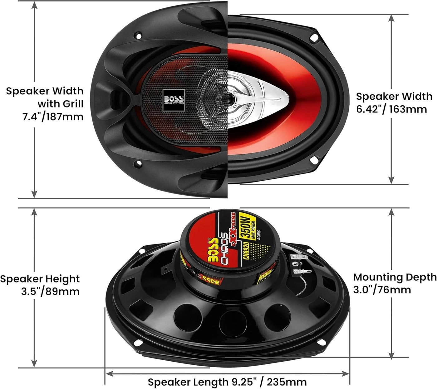 CH6930 - 6 x 9 Inch 3-Way Full Range Audio