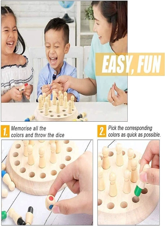 Wooden Memory Match Stick Chess Game - Parent-Child Interaction Age 3 and Up Pack