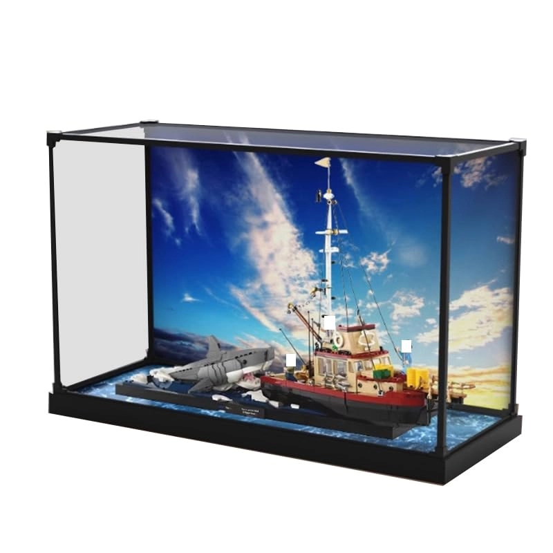 HCAEIOFJ Display Case (21350) - 65x25x40cm Black Bottom+alloy Edge