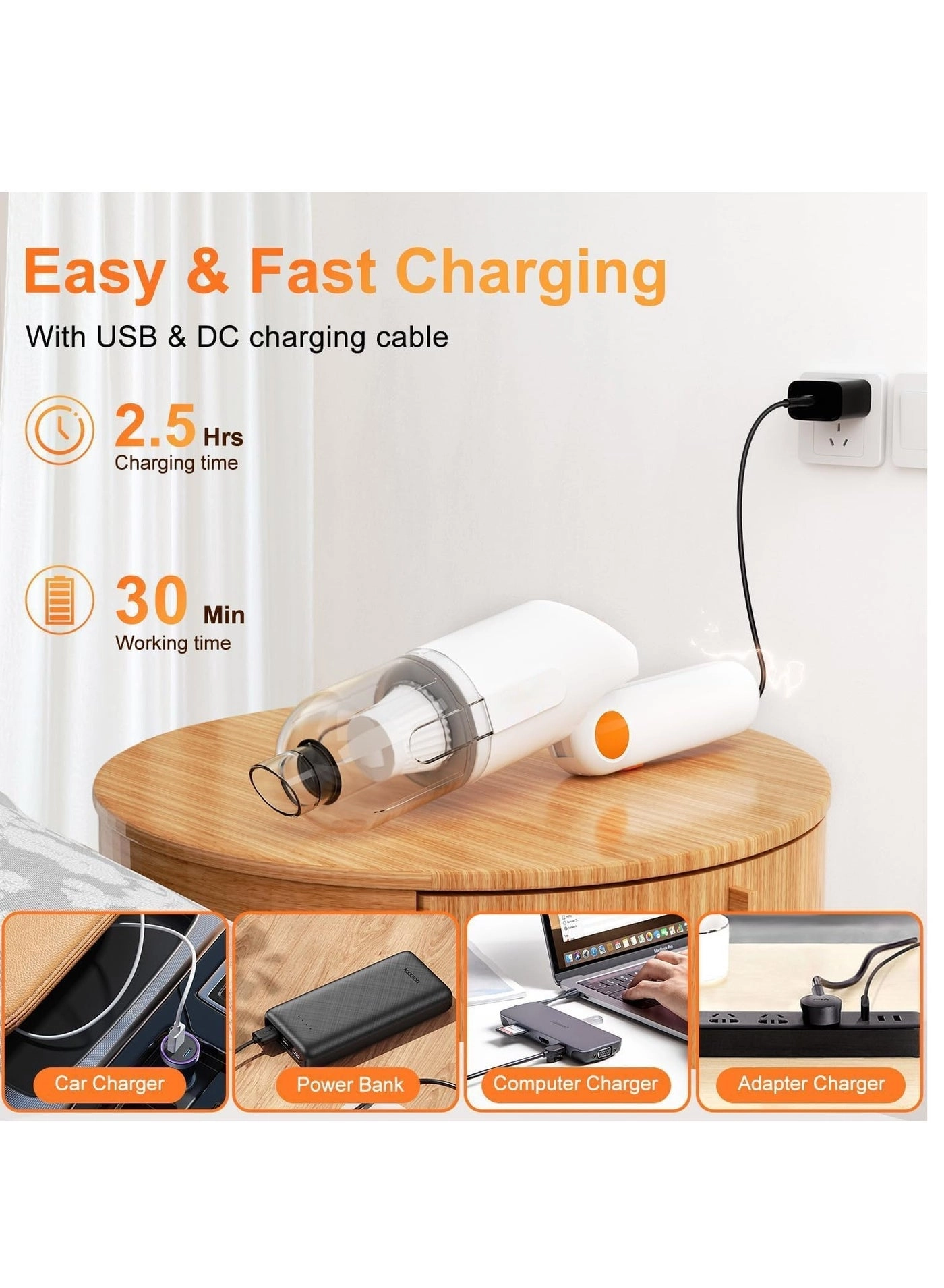 Handheld Car Vacuum Cleaner - 4000mAh