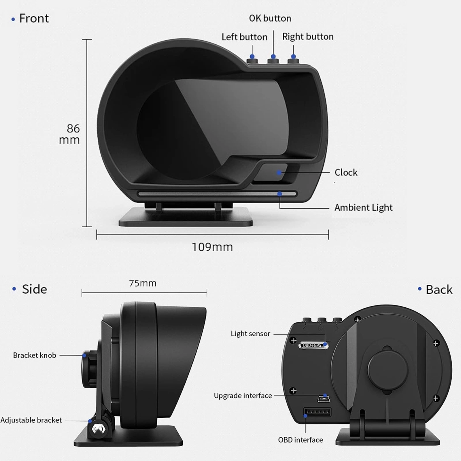 Head Up Display - OBD2 GPS Dual System