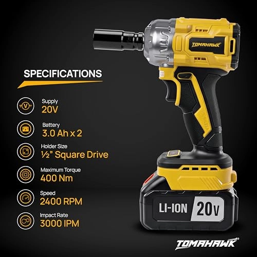 Cordless Impact Wrench - 400Nm 1/2 Inch Kit