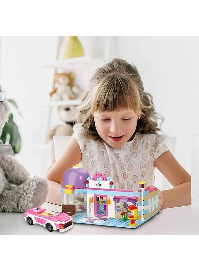 Girls Friends Hair Salon - 2 Mini People 5 Dolls Pink Convertible Car