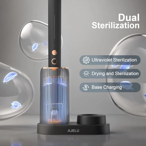 Electric Toothbrush Set - UV Light Drying Holder 8 Brush Heads USB Rechargeable