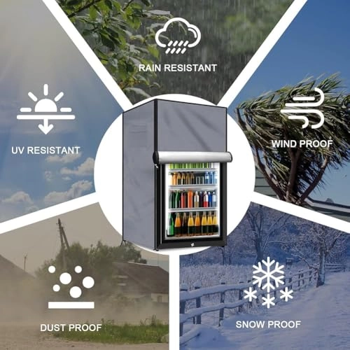 Outdoor refrigerator cover - Fits most 3.0 cubic compact upright freezers