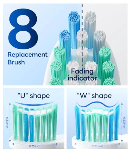 Y02 - 8 Brush Heads 60 Days 5 Modes
