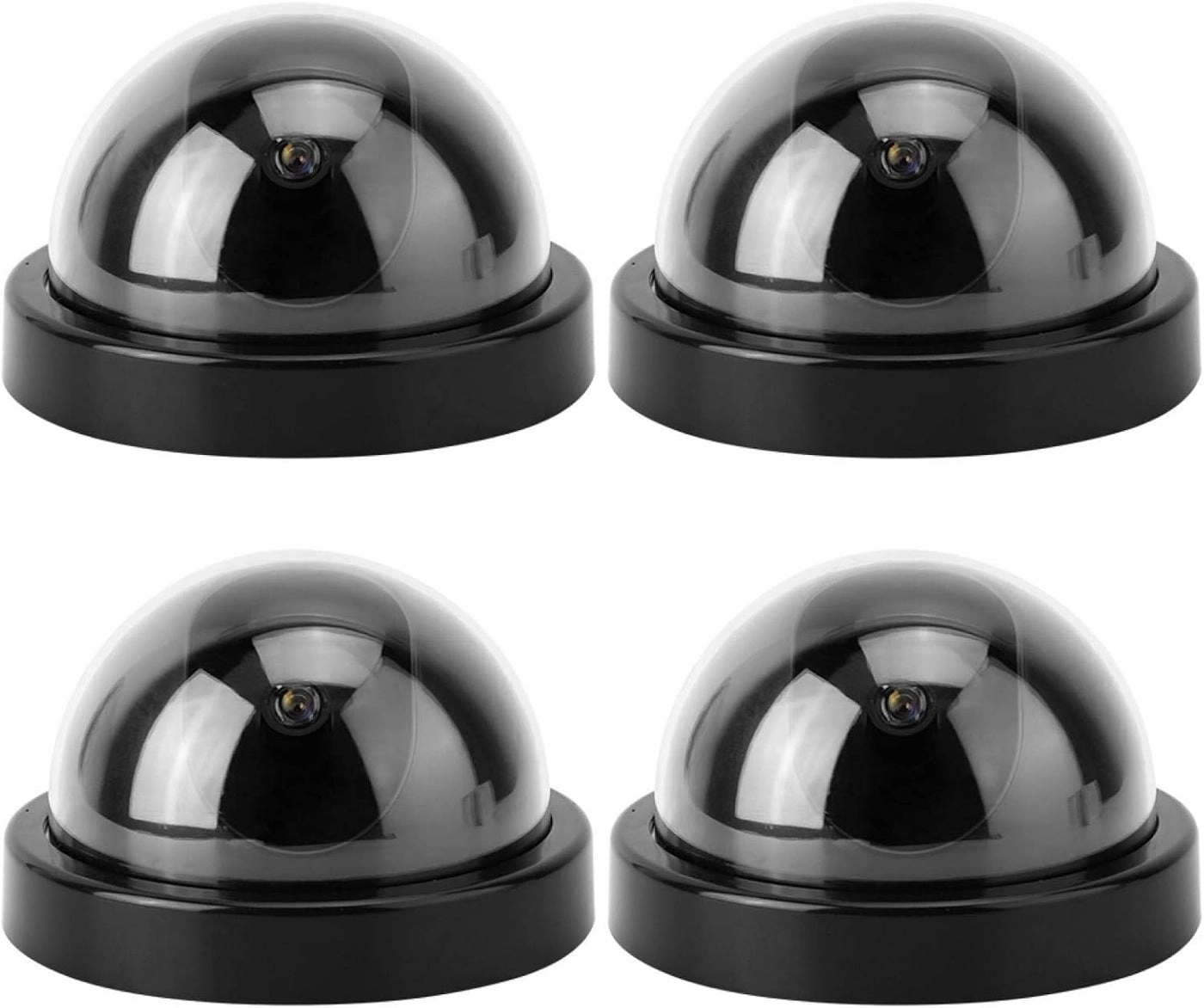 klarako Dome Simulation Dummy Fake Security Camera - 4Pcs Black Flashing LED