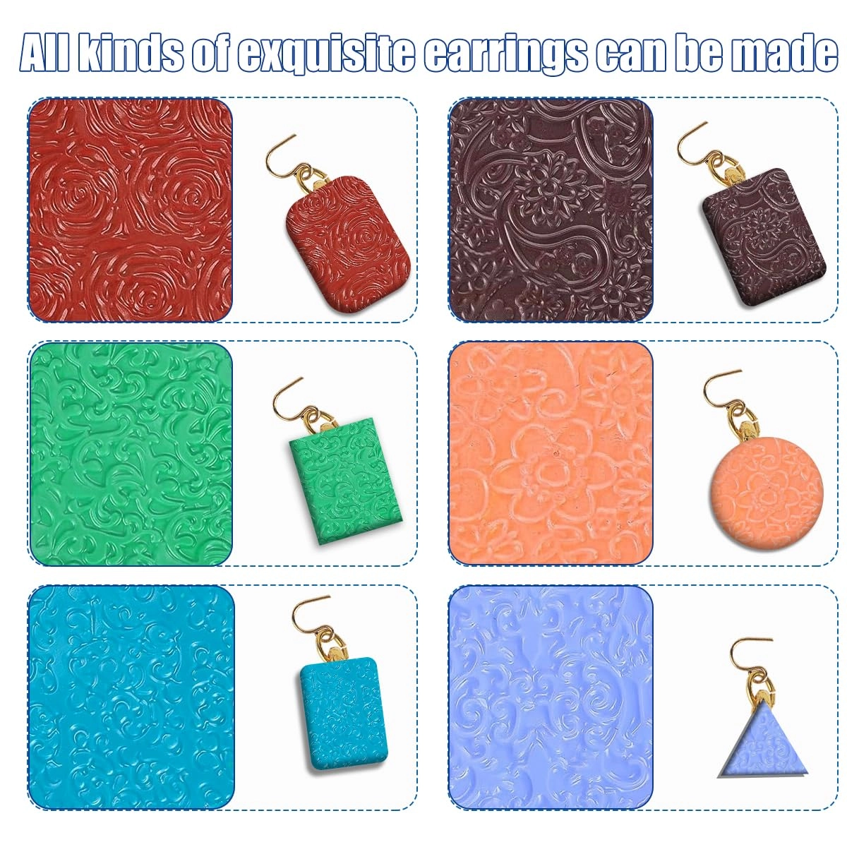 Polymer Clay Texture Sheets - 24 Pcs