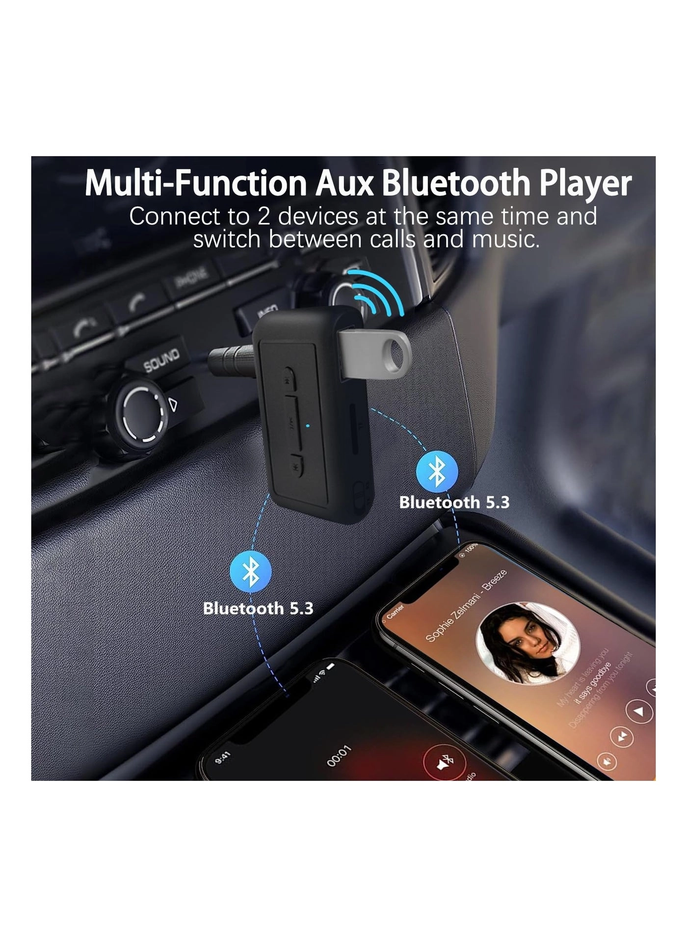 Bluetooth AUX Adapter - Bluetooth 5.2 AUX