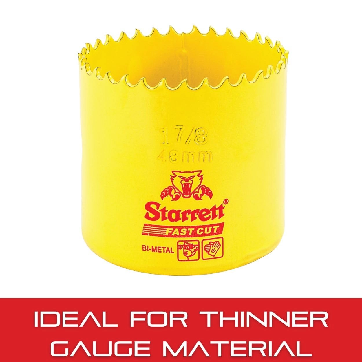 BiMetal Fast Cut Straight Pitch Hole Saw - 48mm metal steel wood