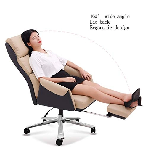 Desk Chair - PU Leather Brown High Back