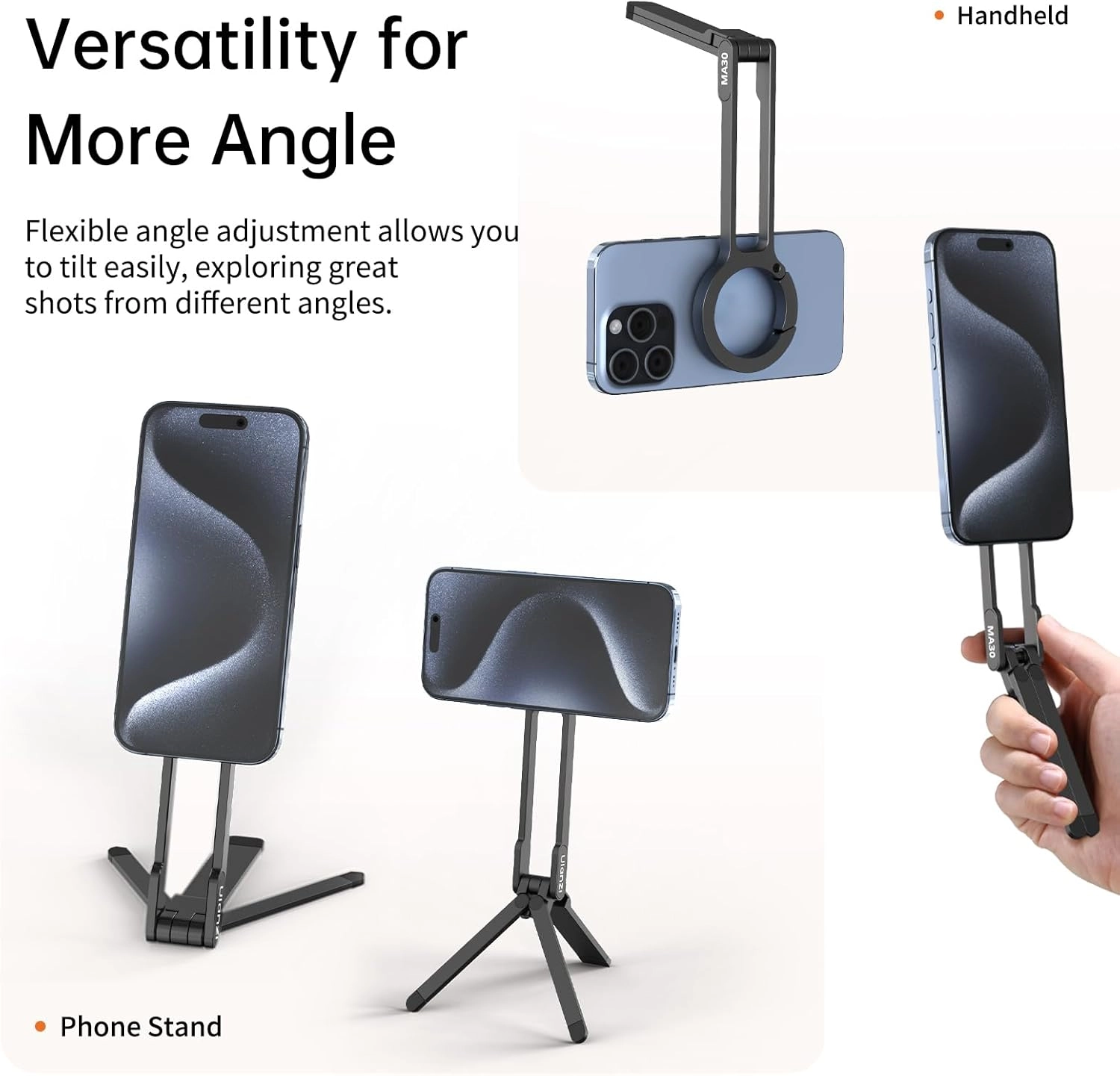 MA30 - Magnetic Phone Tripod Stand For iPhone 16 15 14 13 12 Series