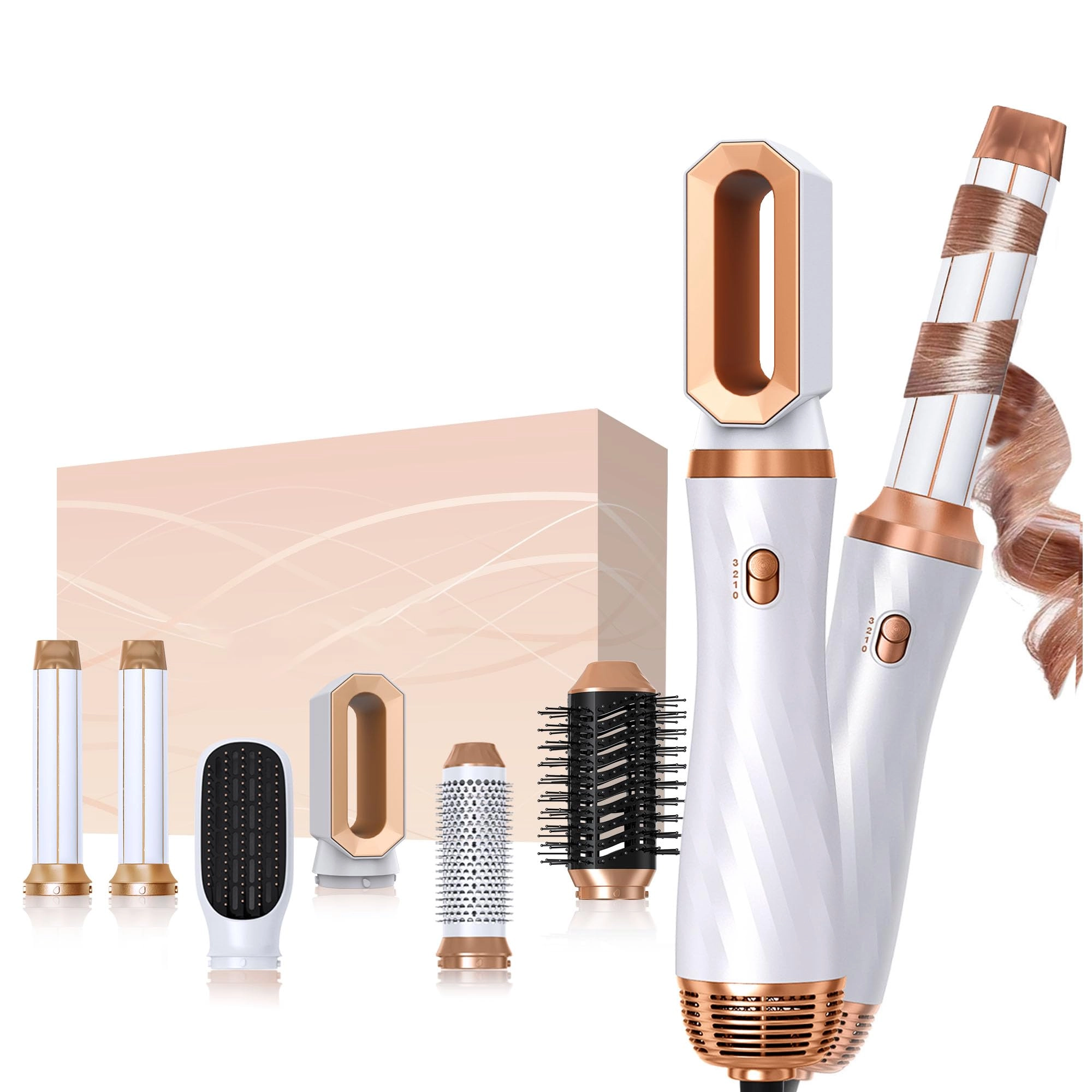 6 in 1 Hair Dryer Brush - 700 watts Gold