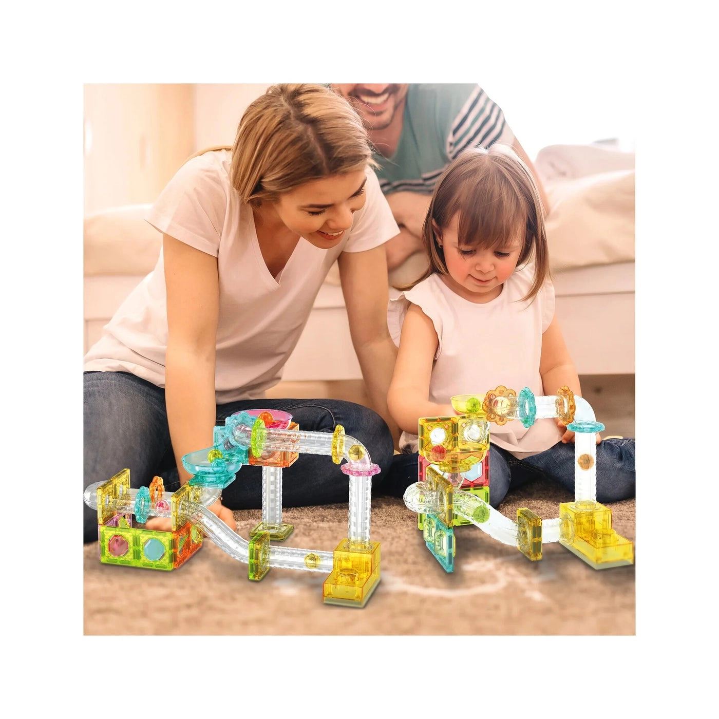 Magnetic Marble Run with Launcher - 80 pcs