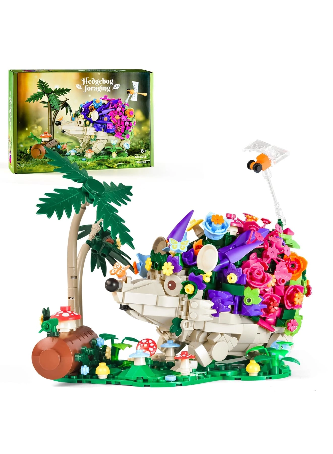 SYOSI Flowers Hedgehog Building Kits - Animals Insects Flowers Jungle