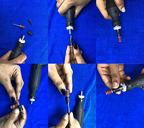 Mini Drill Machine - 12V Speed And Direction Control + Adapter - Collet Chuck 10mm 23mm + Stones + Felt Pad + Mandrel Burrs - 120x Diamonds Bur