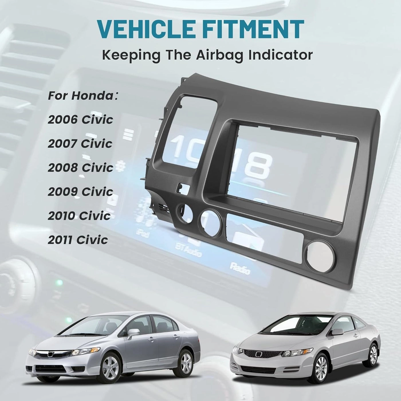 Double DIN Radio Dash Kit - Honda Civic 2006-2011