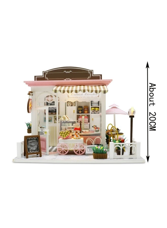 Chocolate Shop Diy Miniature House Kit - 3D Wooden