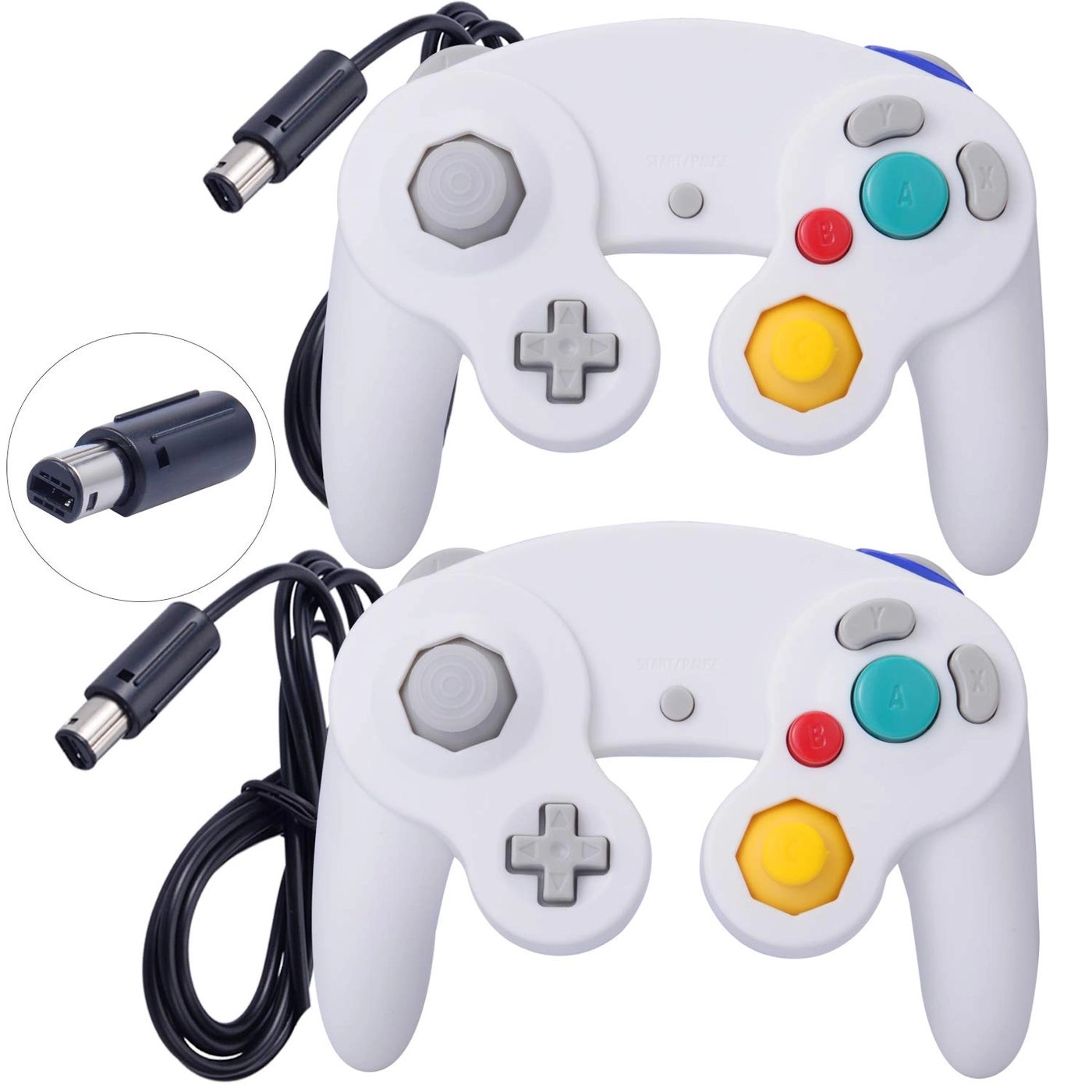 Classic Shock Joypad Wired Controller - Blue Pink Wii NGC Gamecube Game Cube Pack