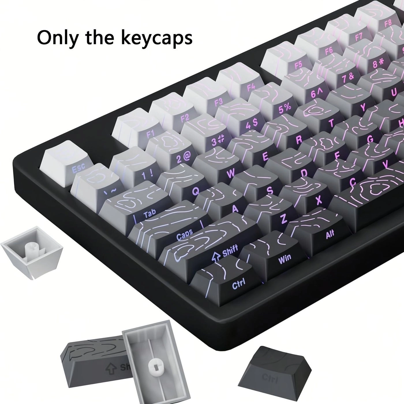 Generic PBT Keycap Set - 133 Keys Purple OEM Profile