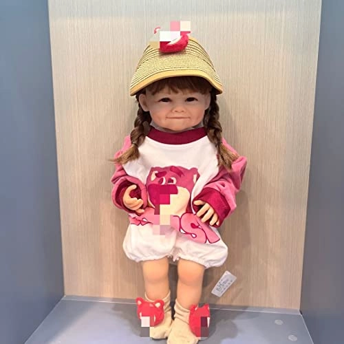 Reborn Baby Doll - 55 cm Full Body Silicone Vinyl Brown Eyes