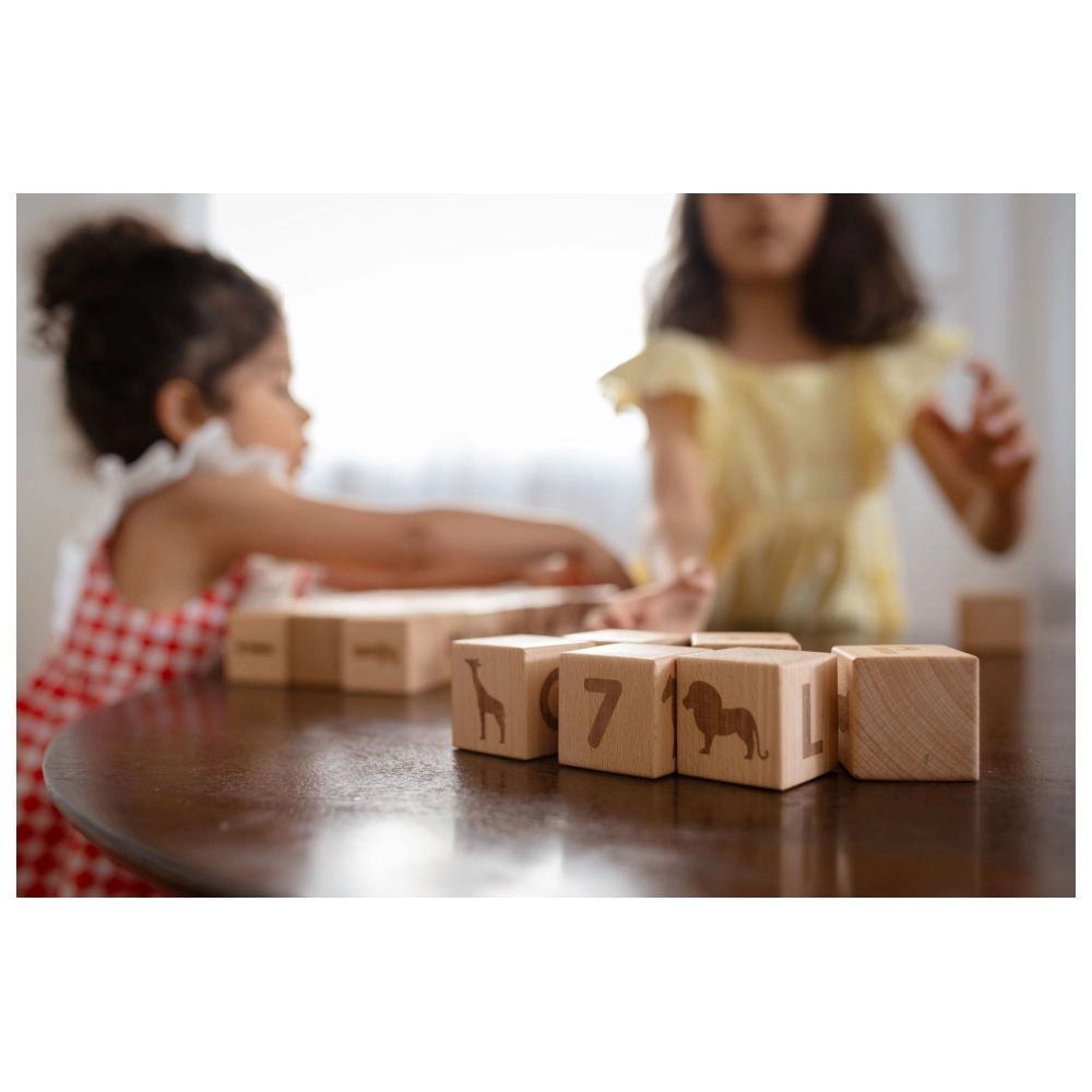 Wooden Learning Blocks - Suitable for 1 year & above 26 Pcs