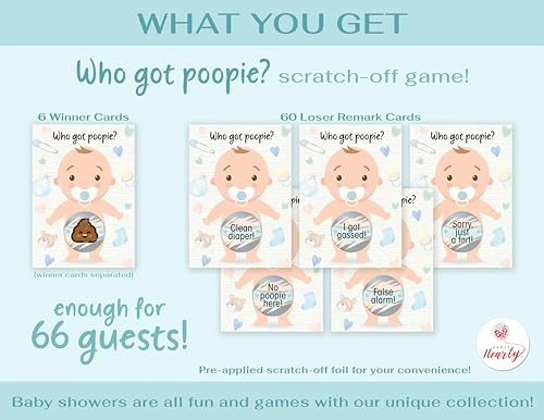 Baby Shower Games - 66 pcs Adult English