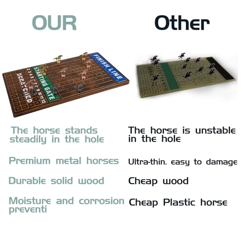 Horse Race Board Game - 11 Horses 4 Dice Solid Wood