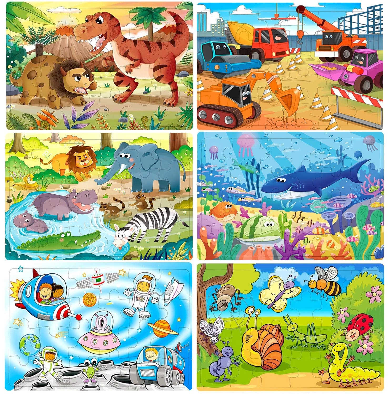 RANSUNN Under the sea 6-in-1 Wooden Puzzle - 144 pcs