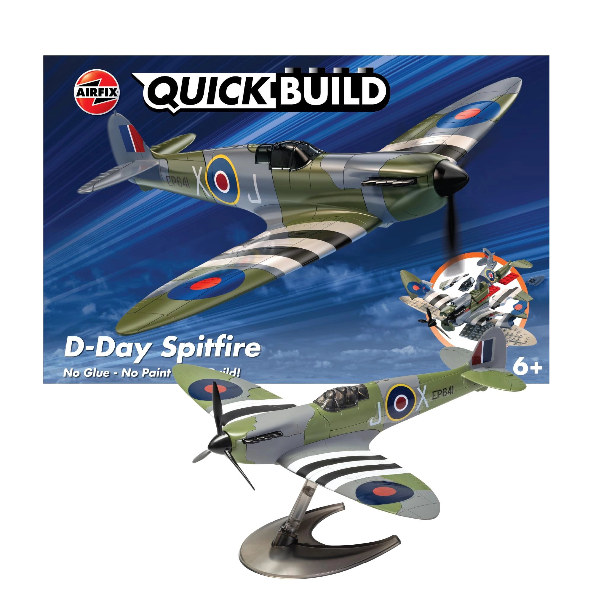 Airfix Quickbuild D-Day Spitfire Model Kit (J6045) - snap together