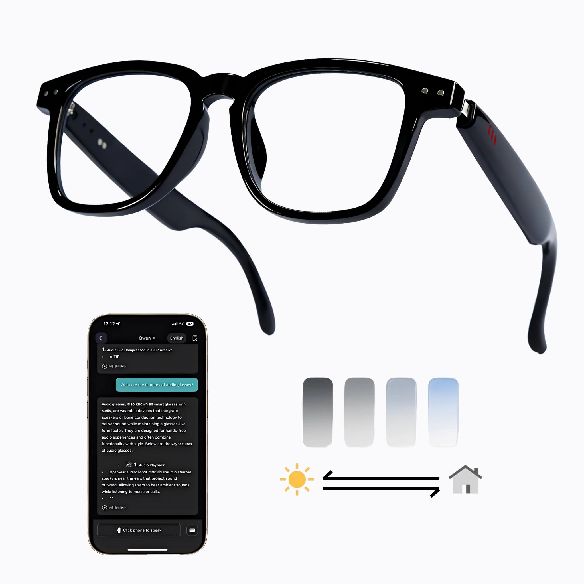 DNBB Ai Smart Glasses - Chat GPT Bluetooth Translation