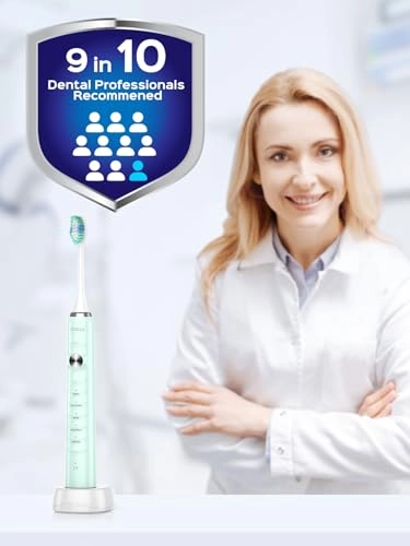 Sonic Electric Toothbrush - 47000 VPM 5 Modes 6 Brush Heads